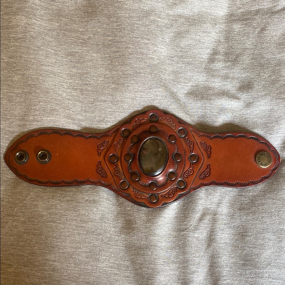 Three Bird Nest Brown Leather Bracelet